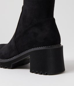 ZINA DJ BLACK STRETCH MICROSUEDE