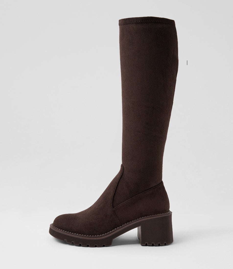 Zina Choc Stretch Microsuede Knee High Boots Zina Choc Stretch Microsuede Knee High Boots