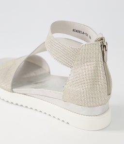 ADABELA DJ SILVER WHITE SOLE CUT LEATHER
