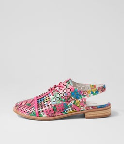 ADDY DJ WHITE FLOWERMANIA HOT PINK LEATHER