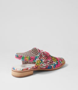 ADDY DJ WHITE FLOWERMANIA HOT PINK LEATHER