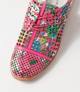 ADDY DJ WHITE FLOWERMANIA HOT PINK LEATHER