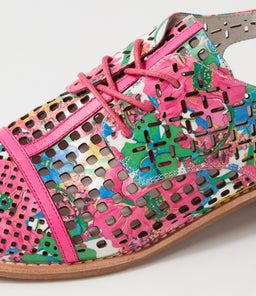 ADDY DJ WHITE FLOWERMANIA HOT PINK LEATHER