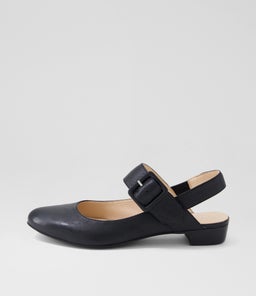 EARTHA DJ BLACK BLACK HEEL LEATHER