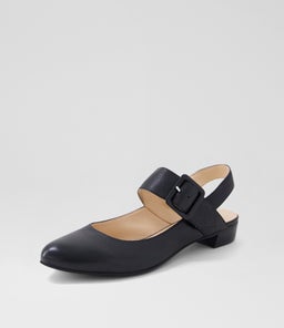 EARTHA DJ BLACK BLACK HEEL LEATHER
