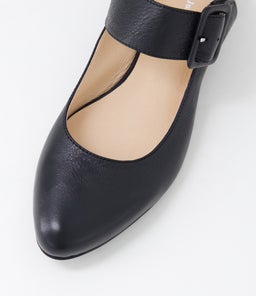 EARTHA DJ BLACK BLACK HEEL LEATHER