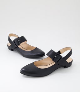 EARTHA DJ BLACK BLACK HEEL LEATHER