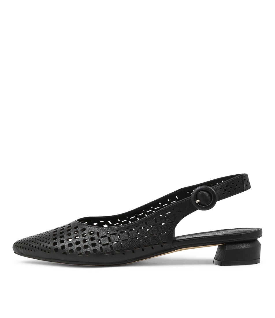 Fabbi Black Leather Flat Shoes