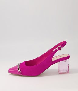 HADLEE DJ FUCHSIA PINK HEEL PATENT SUEDE