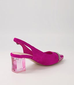 HADLEE DJ FUCHSIA PINK HEEL PATENT SUEDE