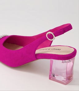 HADLEE DJ FUCHSIA PINK HEEL PATENT SUEDE