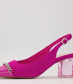HADLEE DJ FUCHSIA PINK HEEL PATENT SUEDE