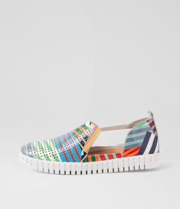 HABIKI DJ WHITE STRIPE MULTI PATENT LEATHER