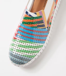 HABIKI DJ WHITE STRIPE MULTI PATENT LEATHER
