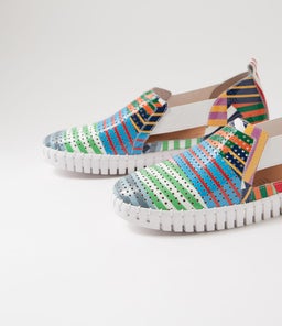 HABIKI DJ WHITE STRIPE MULTI PATENT LEATHER