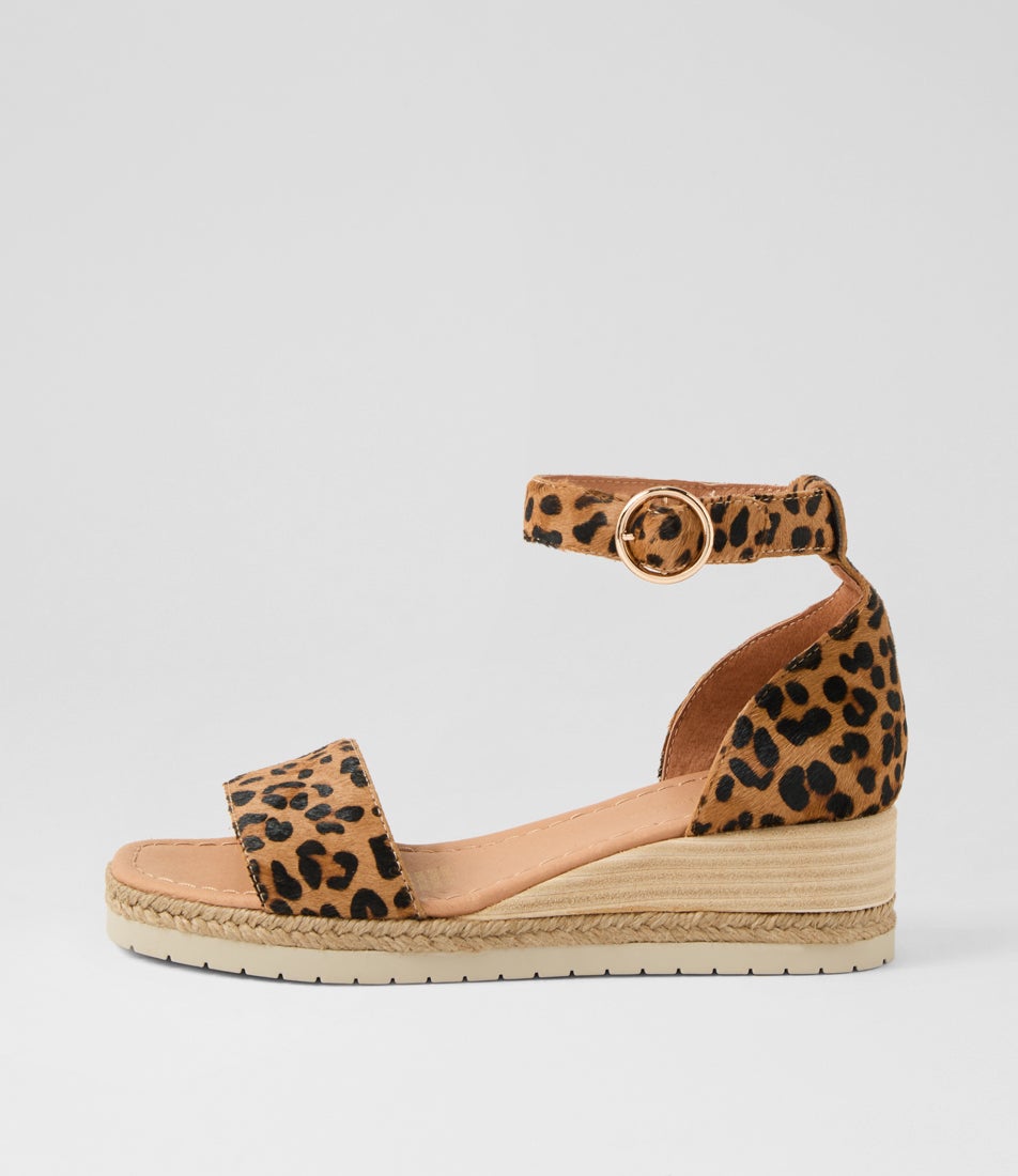 Idola Tan Leopard Leather Sandals Idola Tan Leopard Leather Sandals
