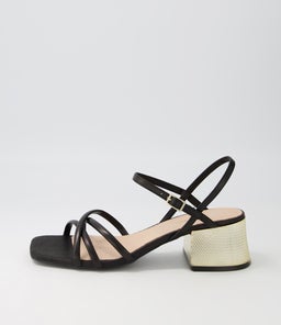 NAEMON DJ BLACK GOLD HEEL LEATHER