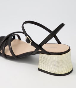 NAEMON DJ BLACK GOLD HEEL LEATHER