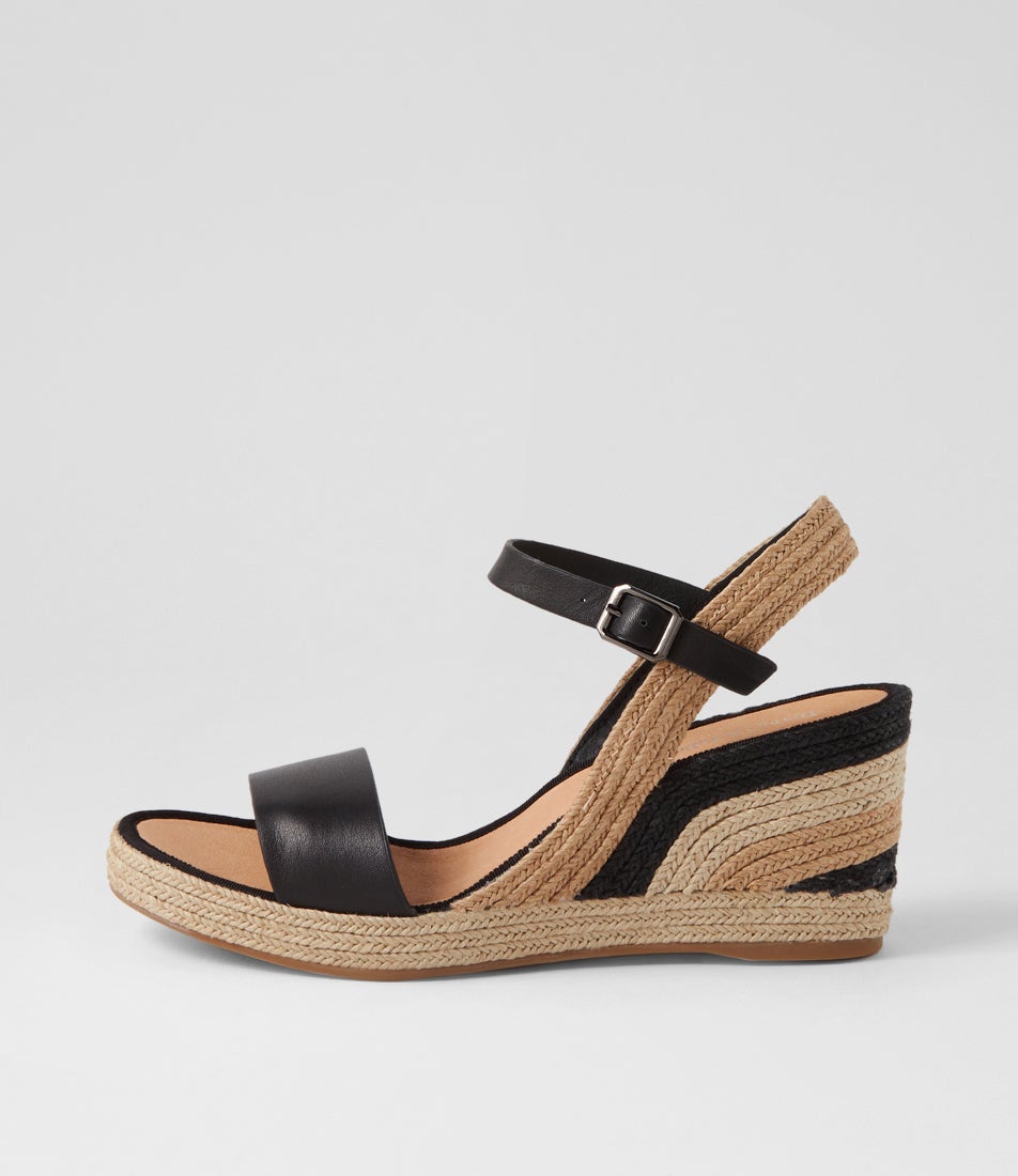 Perols Black Multi Leather Sandals Perols Black Multi Leather Sandals