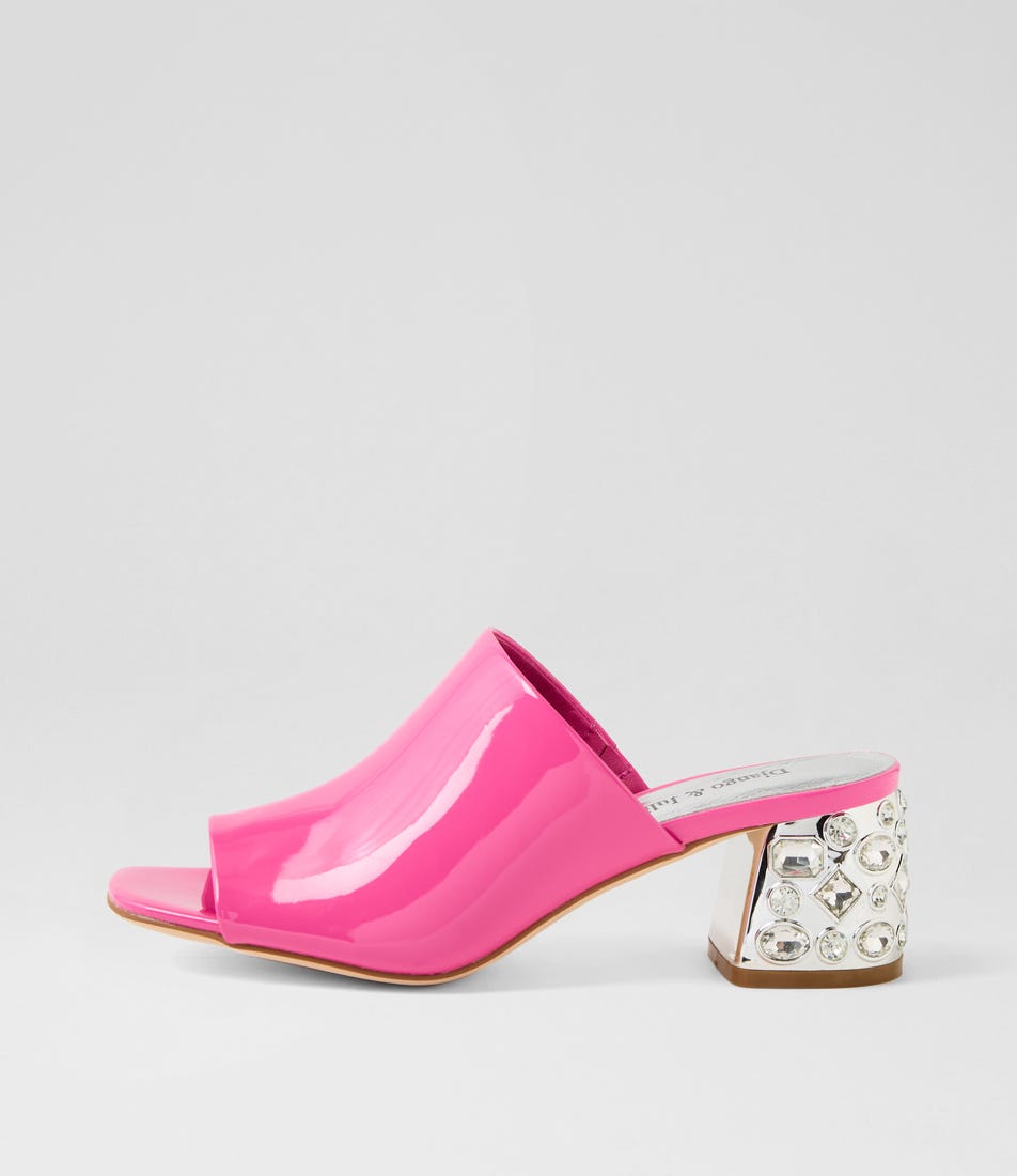 Pansie Fuchsia Patent Leather Mules Pansie Fuchsia Patent Leather Mules
