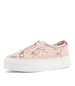 SERENOS DJ DUSTY PINK PINK LEATHER FLOWER
