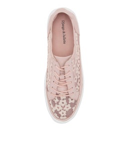 SERENOS DJ DUSTY PINK PINK LEATHER FLOWER