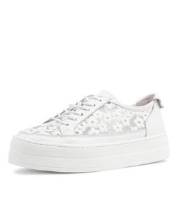 SERENOS DJ WHITE WHITE LEATHER FLOWER