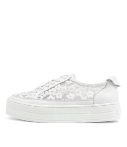 SERENOS DJ WHITE WHITE LEATHER FLOWER