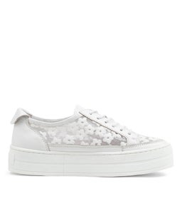 SERENOS DJ WHITE WHITE LEATHER FLOWER