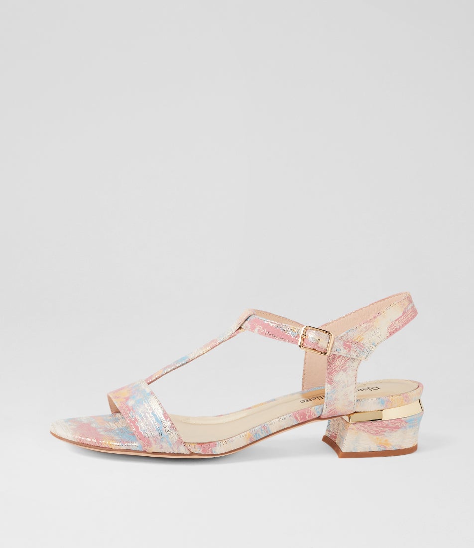 Taner Ivory Blue Multi Leather Sandals Taner Ivory Blue Multi Leather Sandals