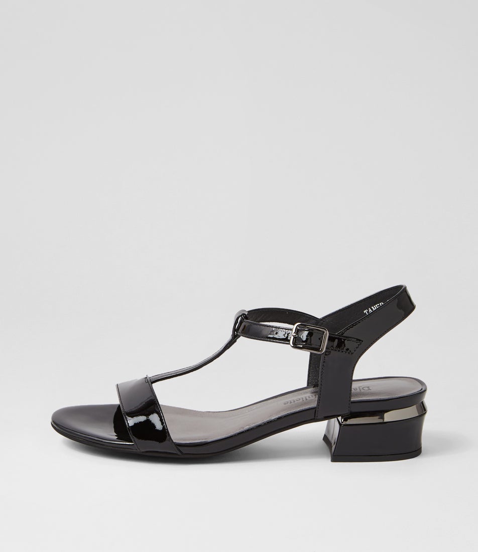 Taner Black Patent Leather Sandals