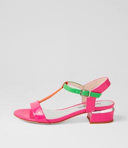 TANER DJ HOT PINK PATENT MULTI