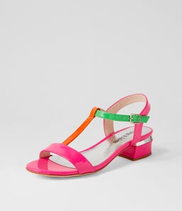 TANER DJ HOT PINK PATENT MULTI
