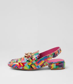 VABOR DJ PINK STRIPE MULTI PATENT LEATHER