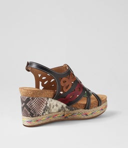 SALONI DJ NAVY FUCHSIA MULTI LEATHER