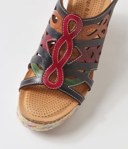 SALONI DJ NAVY FUCHSIA MULTI LEATHER