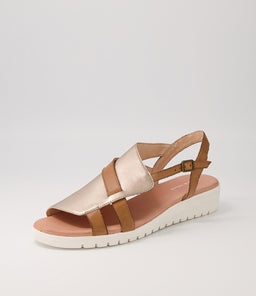 MACAELA DJL CHAMPAGNE DK TAN WHITE SOLE LEATHER