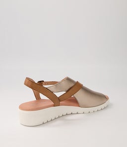 MACAELA DJL CHAMPAGNE DK TAN WHITE SOLE LEATHER