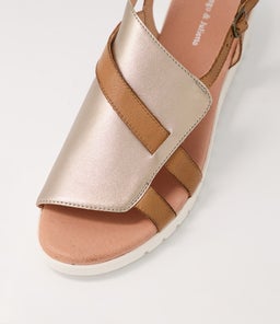 MACAELA DJL CHAMPAGNE DK TAN WHITE SOLE LEATHER