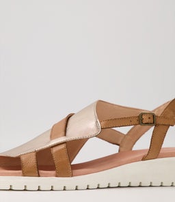 MACAELA DJL CHAMPAGNE DK TAN WHITE SOLE LEATHER