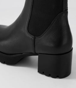 DUNKAN DJ BLACK BLACK HEEL LEATHER