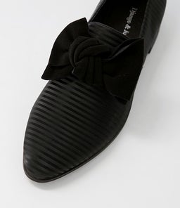 GORGAN DJ BLACK STRIPE BLACK LEATHER SUEDE