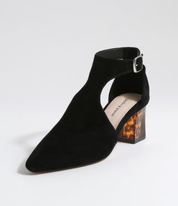 HOBARTET DJ BLACK LEOPARD HEEL SUEDE