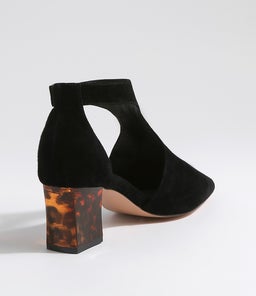 HOBARTET DJ BLACK LEOPARD HEEL SUEDE
