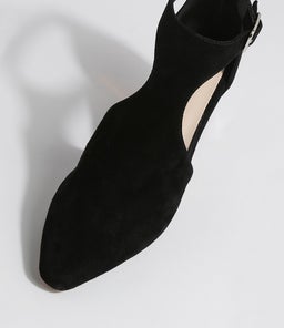 HOBARTET DJ BLACK LEOPARD HEEL SUEDE