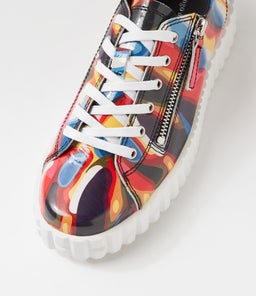 OSLOE DJ BLACK SWIRL WHITE SOLE PATENT LEATHER