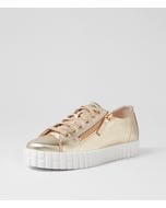 Osloe Pale Gold White Leather Sneakers