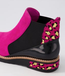 REJIN DJ FUCHSIA BLACK SUEDE MULTI