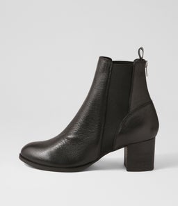 SHOKO DJ BLACK BLACK HEEL LEATHER