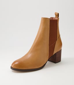 SHOKO DJ NEW TAN CHOC HEEL LEATHER